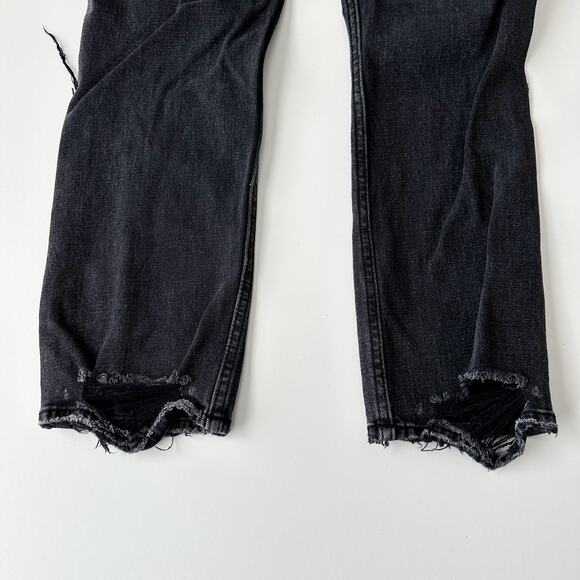 Abercrombie The Ankle Straight Ultra High Rise Distressed Jeans - Picture 5 of 10